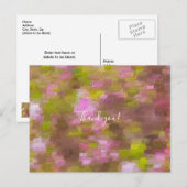 Postale Carte de remerciement abstraite œillets de saison (Devant / Derrière)