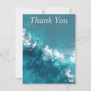 Postale Carte de remerciement abstraite sarcelle, turquois