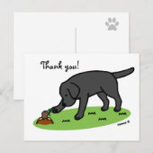 Postale Carte de remerciement amicale pour Labrador noir (Devant / Derrière)