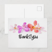 Postale Carte de remerciement avec fleurs d'orchidée sur f (Devant / Derrière)