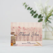 Postale Carte de remerciement avec lait rustique et fleurs (Debout devant)