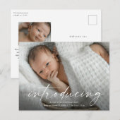 Postale Carte de remerciement avec photo de bébé à l'intér (Devant / Derrière)