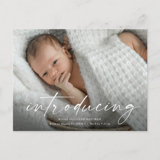 Postale Carte de remerciement avec photo de bébé à l'intér (Devant)