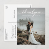 Postale Carte de remerciement avec texte de mariage romant (Devant / Derrière)