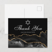 Postale Carte de remerciement Bar Mitzvah étoile de David (Devant / Derrière)
