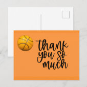 Postale Carte de remerciement basketball avec basketball (Devant / Derrière)