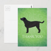Postale Carte de remerciement Black Lab (Devant / Derrière)