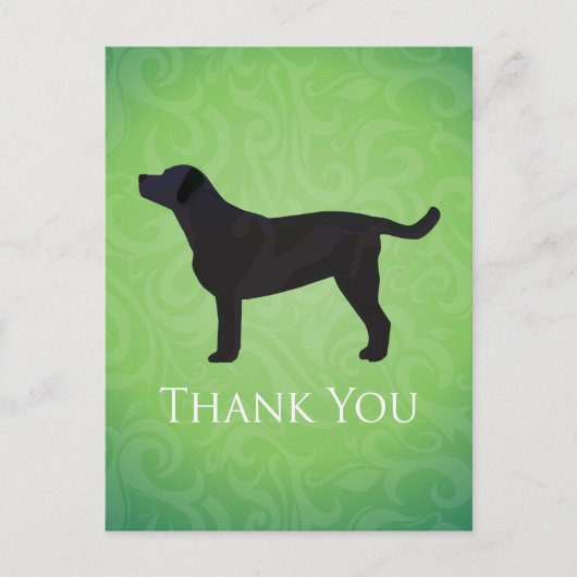 Postale Carte de remerciement Black Lab (Devant)