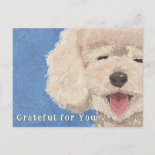 Postale Carte de remerciement Caniche Merci pour toi Chien