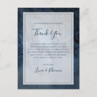 Carte de Remerciement Ciel Céleste avec Cadre