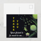 Postale carte de remerciement d'amitié (Devant / Derrière)