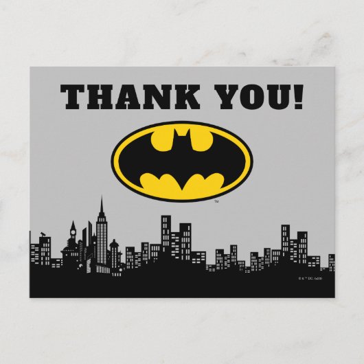 Postale Carte de remerciement d'anniversaire Batman Gotham (Devant)