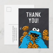 Postale Carte de remerciement d'anniversaire de Cookie Mon (Devant / Derrière)