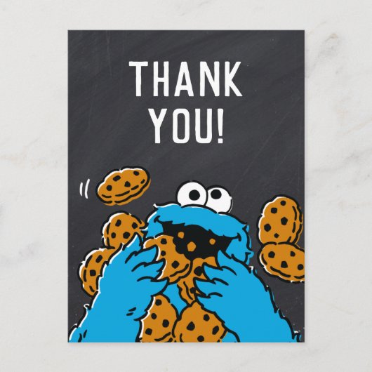 Postale Carte de remerciement d'anniversaire de Cookie Mon (Devant)