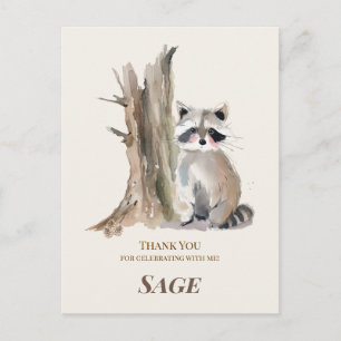 Postale Carte de remerciement d'anniversaire de raton lave