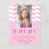 Postale Carte de remerciement d'anniversaire Fille Étoiles (Devant)