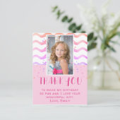 Postale Carte de remerciement d'anniversaire Fille Étoiles (Debout devant)