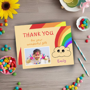 Postale Carte de remerciement d'anniversaire Kawaii avec p