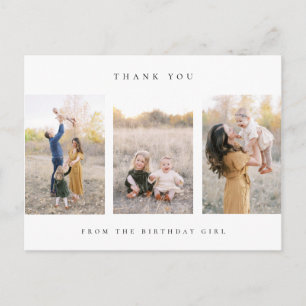 Postale carte de remerciement d'anniversaire photo