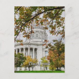 Postale Carte de remerciement d'automne du Capitole du Mis