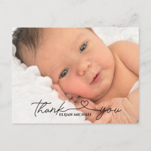 Postale Carte de remerciement de baptême minimaliste éléga