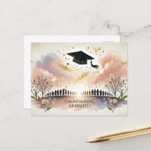 Postale Carte de remerciement de fin d'études