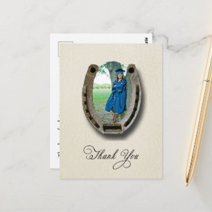 Postale Carte de remerciement de fin d'études de style wes