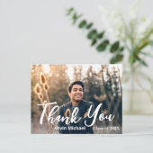 Postale Carte de remerciement de fin d'études en écriture  (Debout devant)