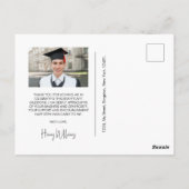 Postale Carte de remerciement de fin d'études sous l'Arc d (Dos)