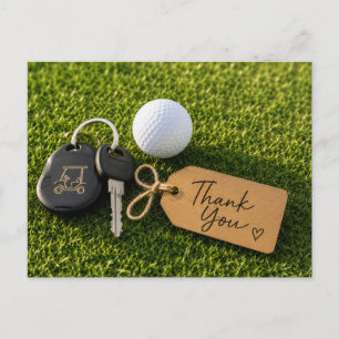 Postale Carte de remerciement de golf avec sac de balle de