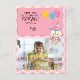 Postale Carte de remerciement de joyeux anniversaire avec 