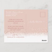 Postale Carte de remerciement de mariage à paillettes rose (Dos)