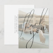 Postale Carte de Remerciement de Mariage à Script Minimali (Devant / Derrière)
