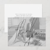 Postale Carte de Remerciement de Mariage à Script Minimali (Devant / Derrière)