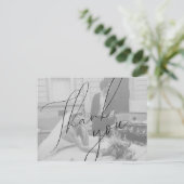 Postale Carte de Remerciement de Mariage à Script Minimali (Debout devant)