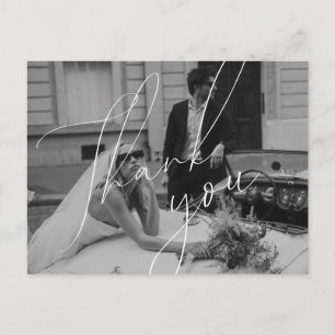 Postale Carte de Remerciement de Mariage à Script Minimali