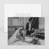 Postale Carte de Remerciement de Mariage à Script Minimali (Devant / Derrière)