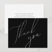 Postale Carte de Remerciement de Mariage à Script Minimali (Devant / Derrière)