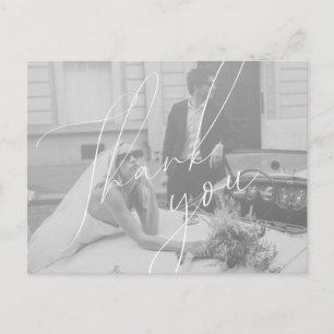 Postale Carte de Remerciement de Mariage à Script Minimali