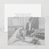 Postale Carte de Remerciement de Mariage à Script Minimali (Devant / Derrière)