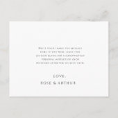 Postale Carte de Remerciement de Mariage à Script Minimali (Dos)