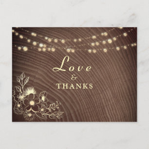 Postale Carte de remerciement de mariage aux guirlandes ru