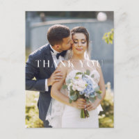 Carte de remerciement de mariage avec photo élégan