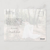 Postale Carte de remerciement de mariage calligraphiée ave (Dos)