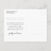 Postale Carte de remerciement de mariage chic élégant mode (Dos)