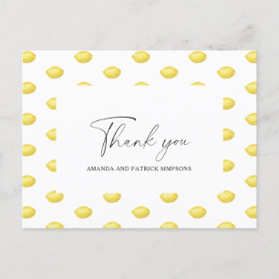 Postale Carte de remerciement de mariage Citron Citrus