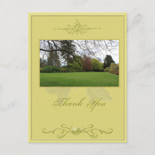 Postale Carte de remerciement de mariage dans un jardin