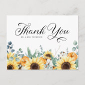 Postale Carte de remerciement de mariage d'automne avec ci (Devant)