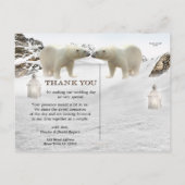 Postale Carte de remerciement de mariage d'hiver avec phot (Dos)