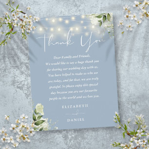 Postale Carte de remerciement de mariage Dusty Blue Greene